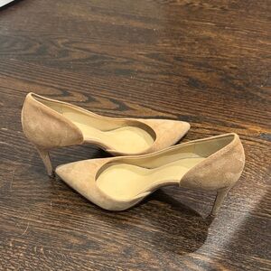 J Crew Nude Suede Heels